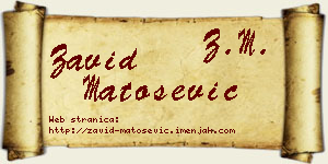 Zavid Matošević vizit kartica